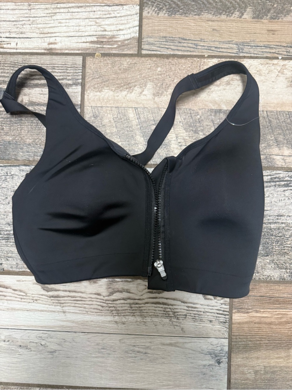 Athleta Black Front-Zip High Support Sports Bra
